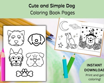 Dog Coloring Pages, 5 Dog Printables for Kids, Boys, girls | Coloring Pages Printable PDF | Dog Coloring Worksheet | Birthday Party Activity