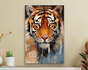 Majestic Tiger Abstract Canvas Wall Art