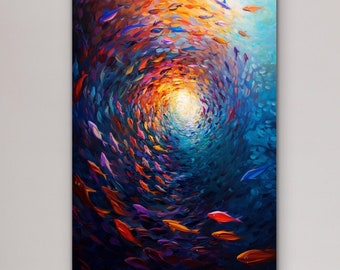 School of Fish Canvas Wall Art