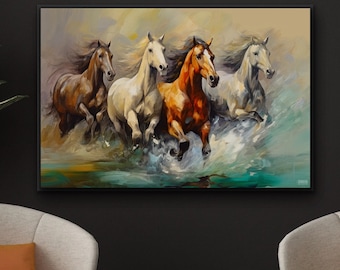 Running Horses Canvas Wall Art
