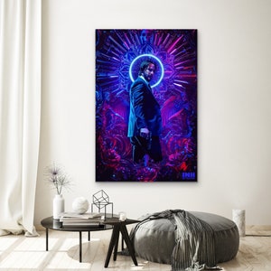 John Wick/Keanu Reeves Movie/Actor/ Canvas Art Painting | John Wick Wall Art Movie Art | John Wick Wall Decor | John Wick Poster