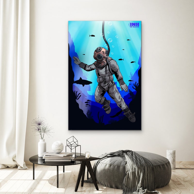 Deep Sea Diver Art - Etsy