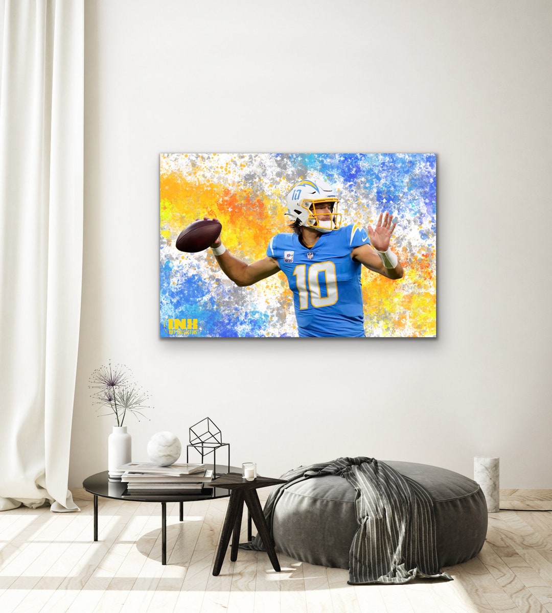 Justin Herbert American Football/nfl Canvas Art Painting Justin Herbert