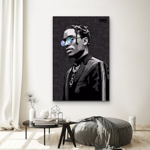 ASAP Rocky Rap/Hip Hop Artist Canvas Art Painting | asap Rocky Wall Art Pop Art | ASAP Rocky Wall Decor | ASAP Rocky Poster