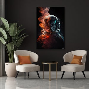 Astronaut in Outer Space/Smoke Canvas Art Painting | Astronaut /Smoke Wall Art / Wall Decor / Astronaut Poster
