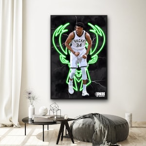 Giannis Antetokounmpo American Basketball/NBA Canvas Art Painting | Giannis Wall Art NBA Art | Giannia Wall Decor | Giannis Poster
