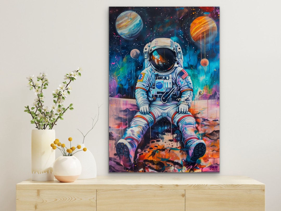 Lonely Astronaut Canvas Wall Art - Etsy