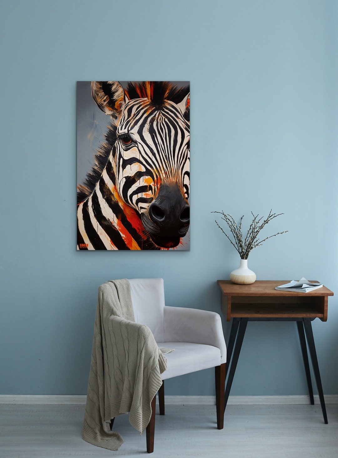 Zebra/black and White/canvas Art Painting Zebra/animal/ Wall Art