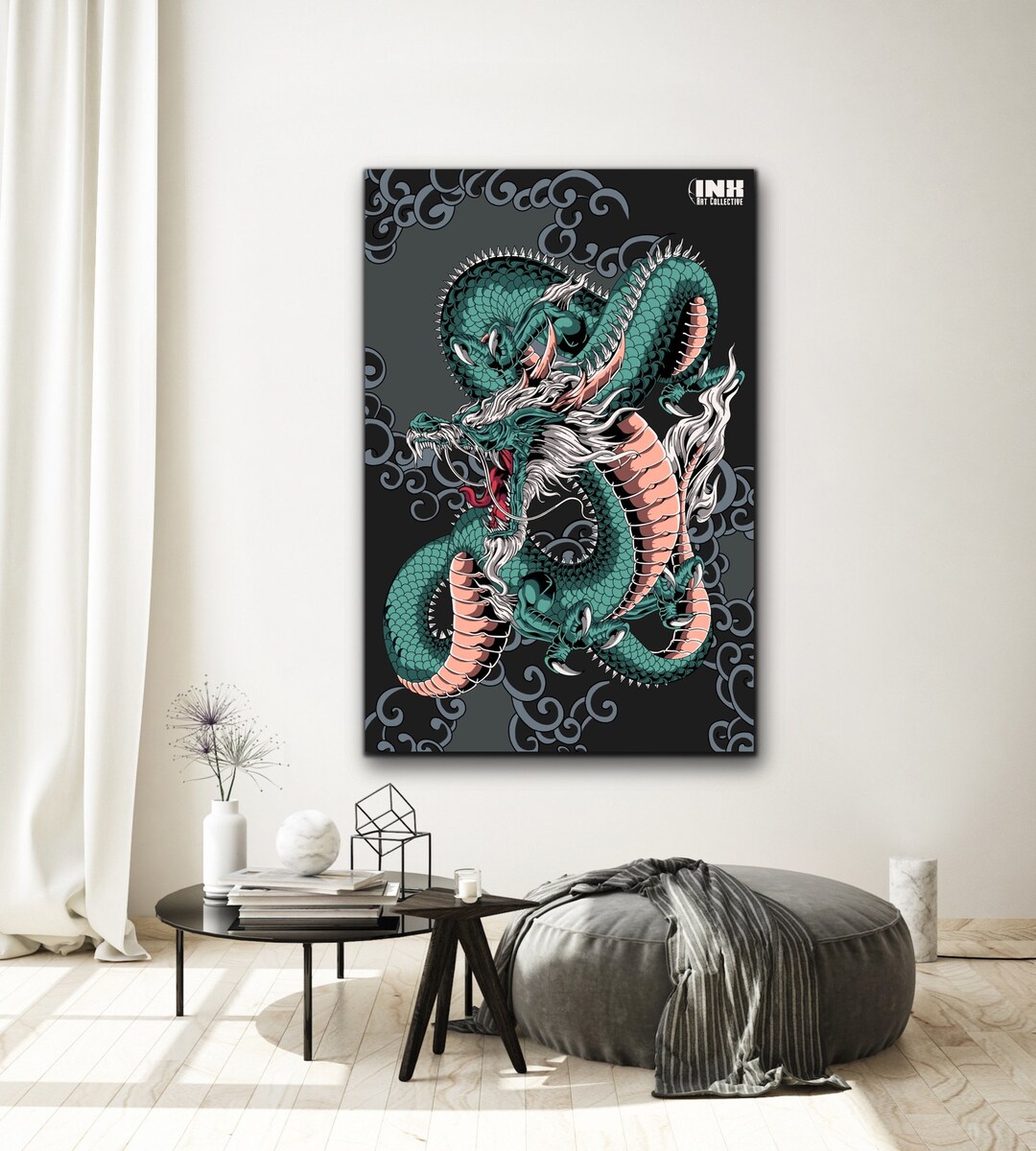 Mythical Dragon Canvas Wall Art - Etsy