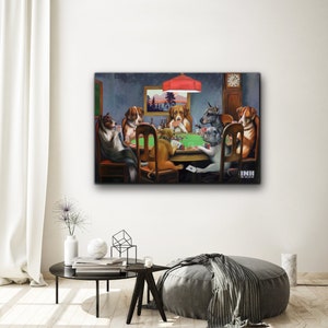 Dogs Playing Poker Canvas Art Painting | Dogs Playing Poker Wall Art | Dogs Playing Poker Wall Decor | Dogs Playing Poker Poster