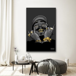 Post Malone American Hip Hop Artist Canvas Art Painting | Post Malone Wall Art Pop Art | Post Malone Wall Decor | Post Malone Poster