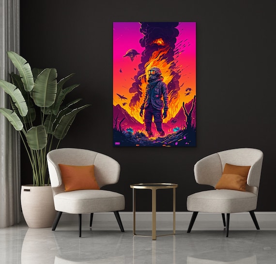 Neon Apocalypse Sci-fi Canvas Wall Art - Etsy