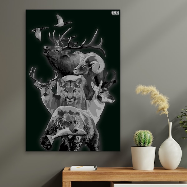 Wildlife Canvas Wall Art Etsy