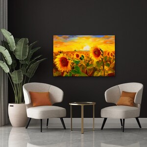 Sunflowers Impressionist Painting Canvas Art Painting | Sunflowers/ Wall Art | Impressionist Painting Digital Art/ Wall Decor / Poster