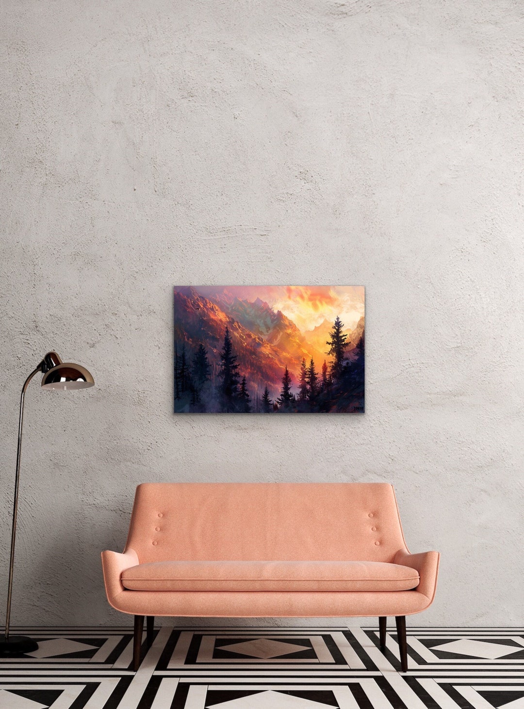 Sunset Mountain Canvas Wall Art - Etsy