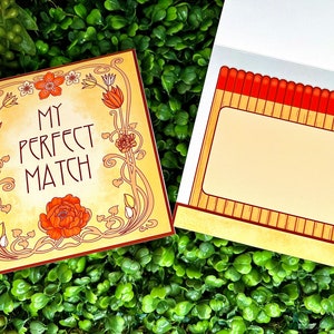 Conjunto de cartas românticas de combinação perfeita, conjunto de cartas Matchbox