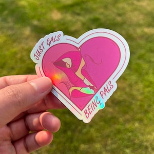 Just Gals Being Pals Glossy Holographic Sapphic Lesbian Bi WLW Sticker