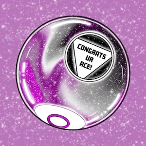 Congrats Ur Ace! Glossy Magic 8 Ball Sticker
