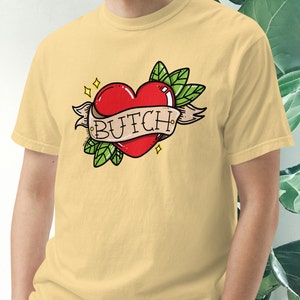 Butch Heart Unisex Heavyweight T-Shirt In Butter