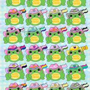 Hoppy Pride Froggies, Progress Pride Flag, BiGender, AGender, ASexual, Bi, Trans, Lesbian, Gay, DemiGender, DemiSexual, InterSex, NonBinary