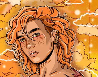 Sapphic Wall Art Print “We Are Fire”, Bold Lesbian Art, Queer WLW Decor, LGBTQ Pride Wall Art, Statement Bedroom Poster, Romantic Gift