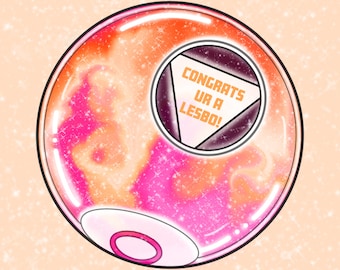Gefeliciteerd met je lesbo sticker, grappige lesbische trots sticker, queer meme sticker, LGBTQ humor sticker, glanzend vinyl laptop waterfles sticker