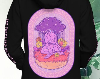 Sudadera con capucha negra "No Rain No Flowers", sudadera con estética alternativa, sudadera con capucha sobre salud mental, sudadera con capucha con cita sobre el crecimiento personal, sudadera con capucha gráfica unisex