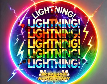 Lightning! Lightning! Lightning! Pinback Button (Windy City Performing Arts 45th Anniversary Edition)