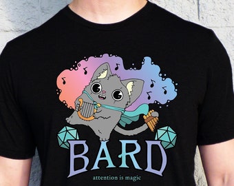 DnD Bard Tshirt, DnD Shirt, Bard Class Tshirt, DnD Gifts, D20 Shirt, Role Playing Games, DM Shirt, D and D Shirt, Tabletop RPG Gifts