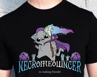 Necromeowncer Tshirt, DnD Shirt, DnD Gifts for Players, Role Playing Games, D20 Shirt, DM Shirt, Cat Shirt, Tabletop RPG Gifts