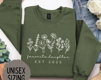 Daughter Shirt, Favorite Daughter Shirt, Funny Daughter Sweatshirt, Floral Daughter Tee, Best Daughter Gift, Custom Favorite Child Shirt