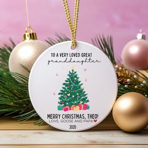 Personalized Great Granddaughter Ornament Custom Grandkids Gift From Grandma and Grandpa To A Very Loved Granddaughter Christmas Gift 2025