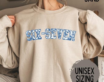 6 7 Shirt, Funny Six Seven Meme Tee, Sarcastic 67 Teacher Shirt, Floral Gen Z Gift, Toile De Jouy 6 7 Tshirt, Viral Number Meme Shirt