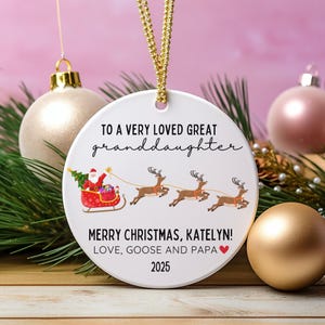 Personalized Great Granddaughter Ornament Custom Grandkids Gift From Grandma and Grandpa To A Very Loved Granddaughter Christmas Gift 2025