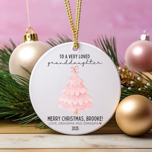 Custom Personalized Granddaughter Ornament Custom Grandkids Gift From Grandma and Grandpa To A Very Loved Granddaughter Christmas Gift 2025