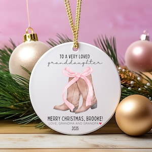 Custom Personalized Granddaughter Ornament Custom Grandkids Gift From Grandma and Grandpa To A Very Loved Granddaughter Christmas Gift 2025