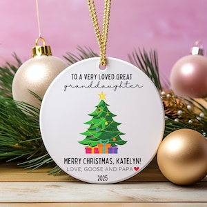 Personalized Great Granddaughter Ornament Custom Grandkids Gift From Grandma and Grandpa To A Very Loved Granddaughter Christmas Gift 2025