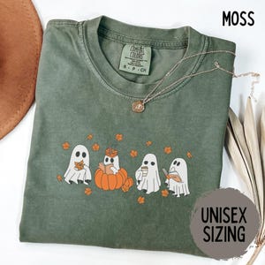 Book Halloween Shirt Comfort Colors Shirts Reading Halloween Tee Ghost Reading Bookish Tshirt Librarian Retro Reading Gift For Teacher