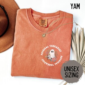 Physical Therapy Shirt Comfort Colors Shirts Halloween Physical Therapist Spooky Tshirt Retro Pediatric Shirt PT Gift for Therapist