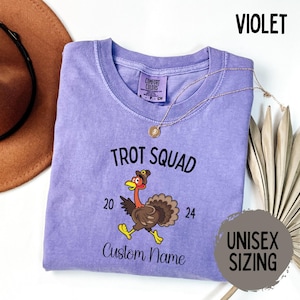Custom Trot Squad Fall Shirt Comfort Colors Shirts Thanksgiving Family Turkey Trot Tshirt Fun Run Thanksgiving Tee Gift for Mom