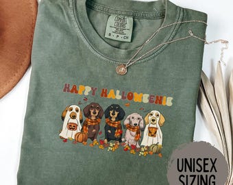 Dachshund Halloween Shirt Comfort Colors Dog Mom Shirts Dachshund Mom Gift Doxie Tee Wiener Dog Tee Halloweenie Gift for Dog Mom