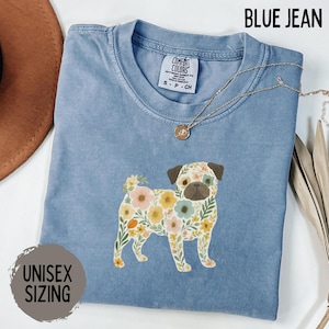 Pug Mom Shirt, Pug Mama Gift, Coquette Pug Lover Shirt, Bow Dog Mom Gift, Dog Owner Gift, Funny Pug Shirt, Floral Pug Lover Gift
