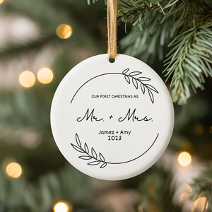 Custom Personalized Our First Christmas as Mr. and Mrs. Ornament First Christmas Married Ornament Mr and Mrs Christmas Ornament