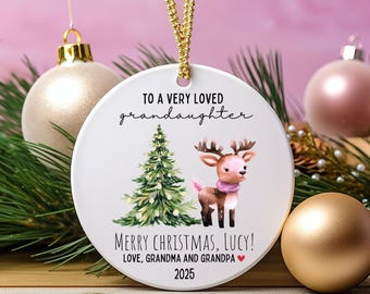 Personalized Granddaughter Ornament Custom Grandkids Gift From Grandma and Grandpa To A Very Loved Granddaughter First Christmas Gift 2026