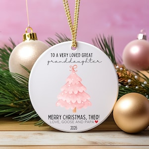 Personalized Great Granddaughter Ornament Custom Grandkids Gift From Grandma and Grandpa To A Very Loved Granddaughter Christmas Gift 2025