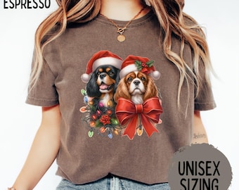 Cavalier King Charles Spaniel Christmas Shirt Comfort Colors Shirts Christmas Tree Tshirt Dog Lover Gift For New Dog Mom