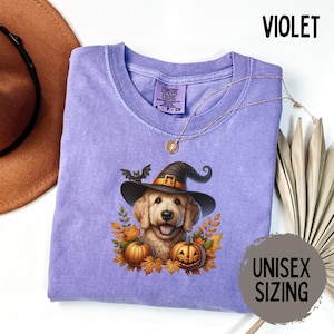 Golden Doodle Halloween Shirt Comfort Colors Dog Mom Tee Golden New Dog Mom Gift Doodle Tshirt Spooky Gift for Dog
