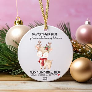 Personalized Great Granddaughter Ornament Custom Grandkids Gift From Grandma and Grandpa To A Very Loved Granddaughter Christmas Gift 2025
