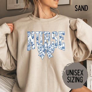 Nurse Shirt, Nurse Bow Sweatshirt, Nurse Ribbon Tee, Gift For Nurse, Nursing School Shirt, Registered Nurse Shirt, Floral Nurse Tee