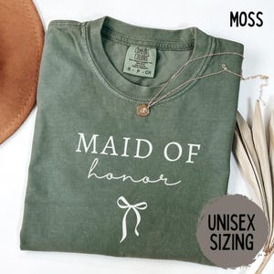 Maid of Honor Shirt, Comfort Colors, Bridesmaid Gift, Custom MOH Tee, Bachelorette Party Shirt, Bridal Shower Gift, Bridal Party Gifts
